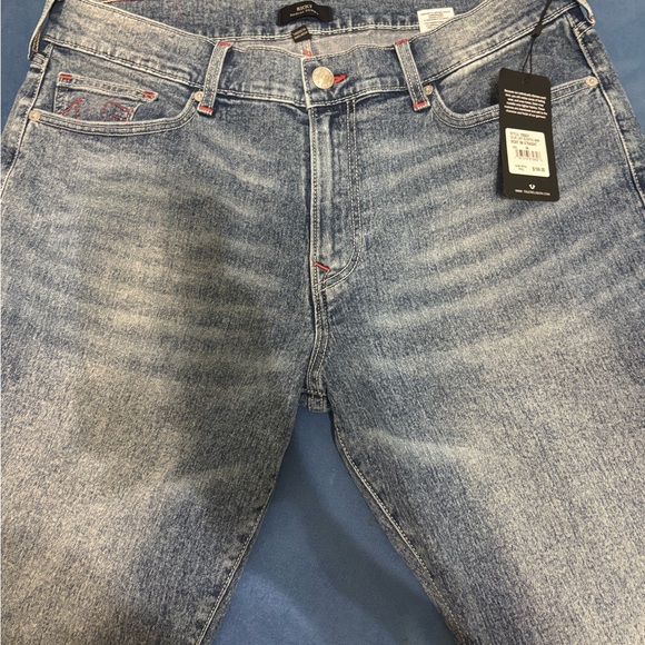 True Religion Light-Washed Ricky Relaxed Blue Straight Jeans